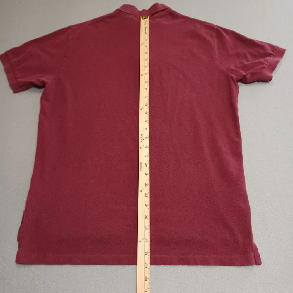 Polo Ralph Lauren Polo Shirt Mens L Burgundy Short Sleeve Pique Cotton Classic